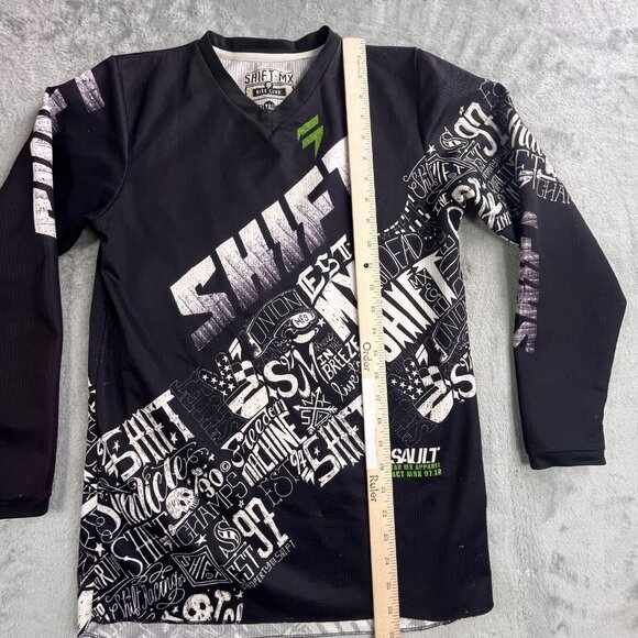 Shift MX Shirt Boys XL Motocross Jersey Assault Ride Club AOP Y2K Dirt Bikes - Picture 8 of 16